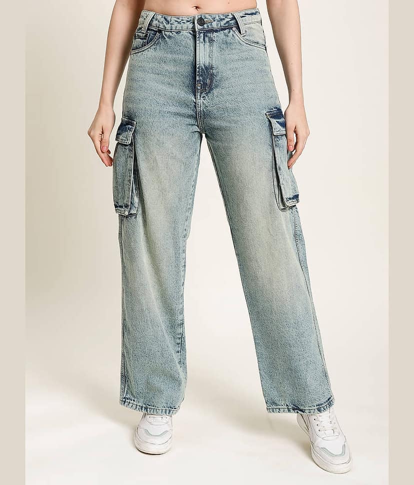 Bene Kleed Women's Cargos High-Rise Jeans ( Blue )