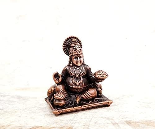 Searchers Paradise - Copper Idols Kuberar ,1.8 inches, Copper Handmade 90 Grams, Patina Antique Finish, Pack of 1 Piece
