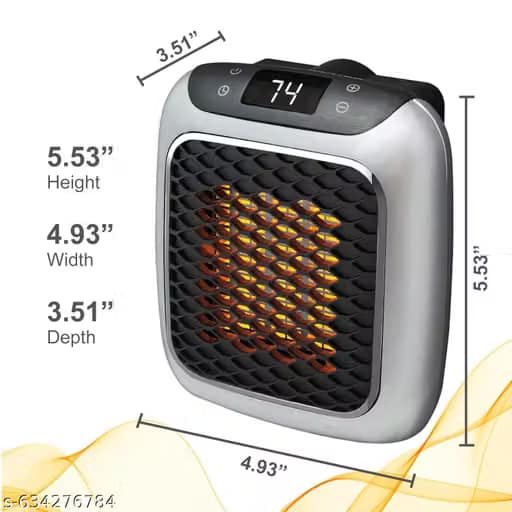 Salepushh Portable Wall Outlet Space Heater with Digital LED Display view 2