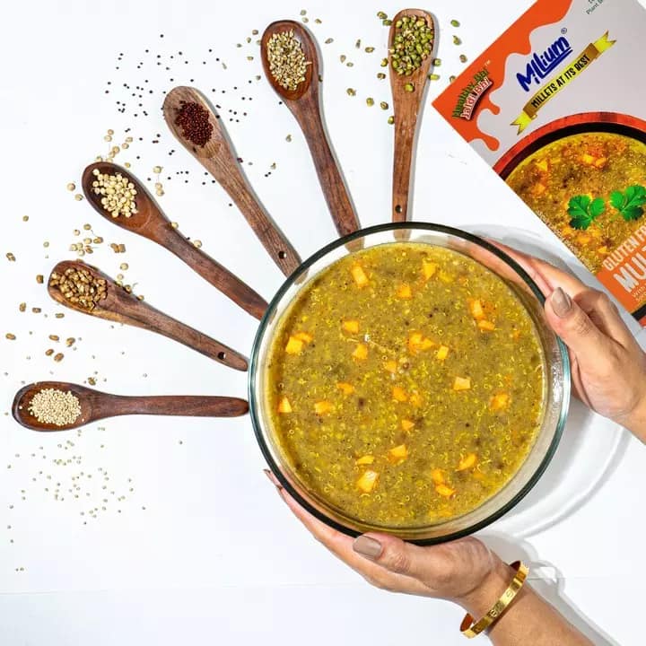 Millium Multi Millet Grain Porridge Dalia with Five Sprouted Grains Quinoa Oats and Vegetables 600g view 2