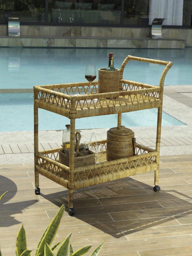 Rattan Bar Cart view 2
