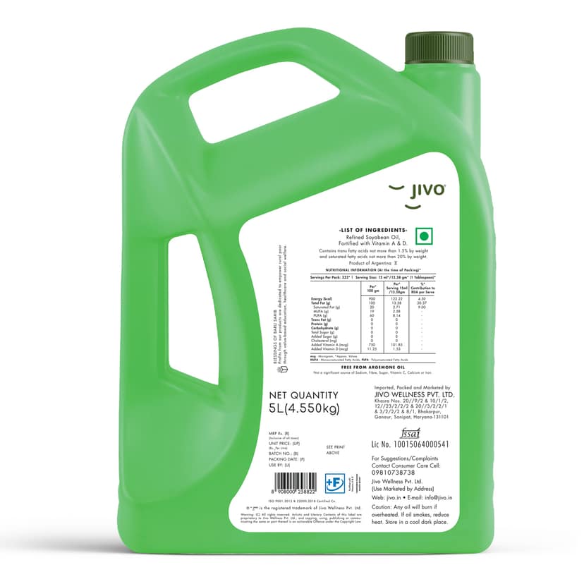 Jivo Soyabean Oil Healthiest Cooking Oil 5 LTR view 2