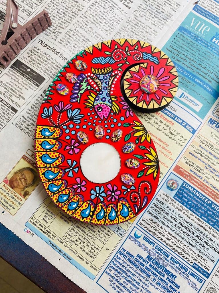 Paisley Candle Holder - Red view 2