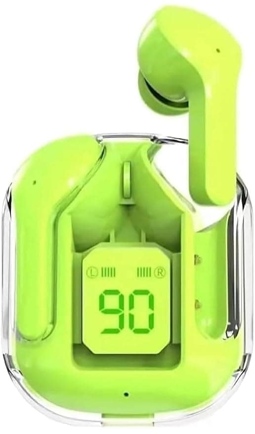 Ultra Pods Max True Wireless Headphones, Bluetooth 5.3, LED Display, Noise Cancelling, Water-Resistant, Fast Charging Case (Green) view 2