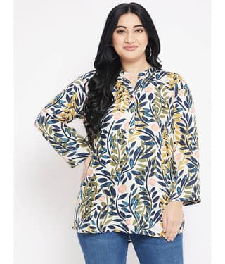 VINAAN Women's Rayon Regular Top ( White )
