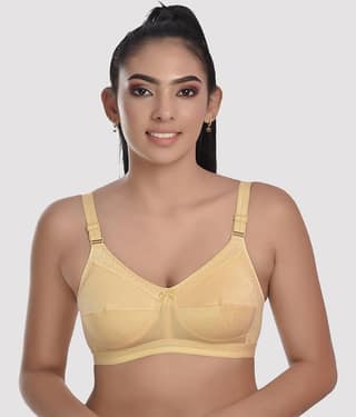 LadySoft Cotton Blend Non Padded Women's Everyday Bra ( Cream ) Mehbooba-Skin