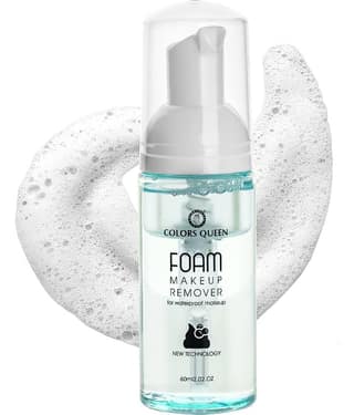 Colors Queen Foam Makeup Remover Liquid 60ml, Removes Waterproof Makeup & Dirt (Blue)