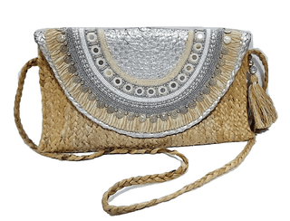 Jute Sling Bag with Embellishments and Beautiful Handmade Tassel