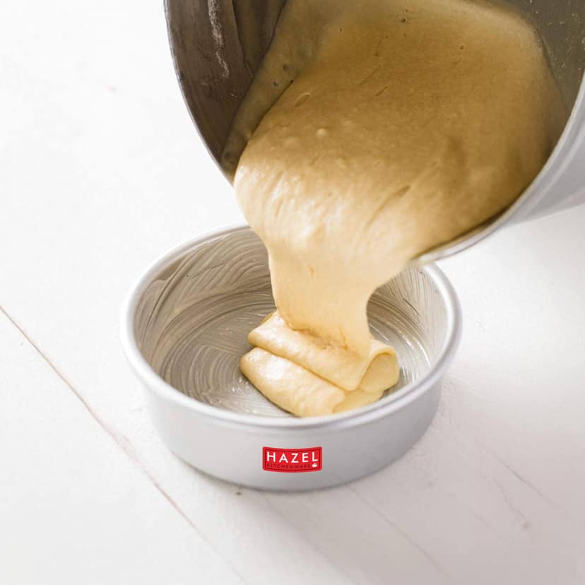 HAZEL Round Cake Mould Tin , Cake Mold for Microwave, 6 Inch , Aluminium Baking Cake Tin for a Great Cake Baking Experience view 2