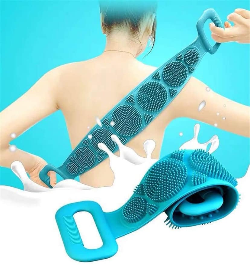 Namaskaram Silicone Back Scrub, Exfoliating Silicone Bath Shower Body Brush, Body Wash Silicone Scrubber Belt for Women & Men, Body Scrubber Belt, Easy to Clean view 2