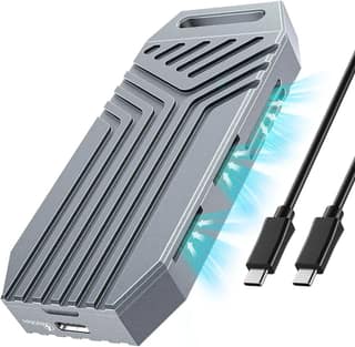 Aaryonics 40Gbps M.2 NVMe SSD Enclosure with Cooling Fan, TBE40Pro for M1/M2 Pro/Max, Compatible with USB4/3.2/3.1/3.0/2.0, SSD Size 2280 B+M M-Key, Upgrade Your MacBook Storage with Aaryonics 40Gbps SSD Enclosure, AN-TBE40PRO