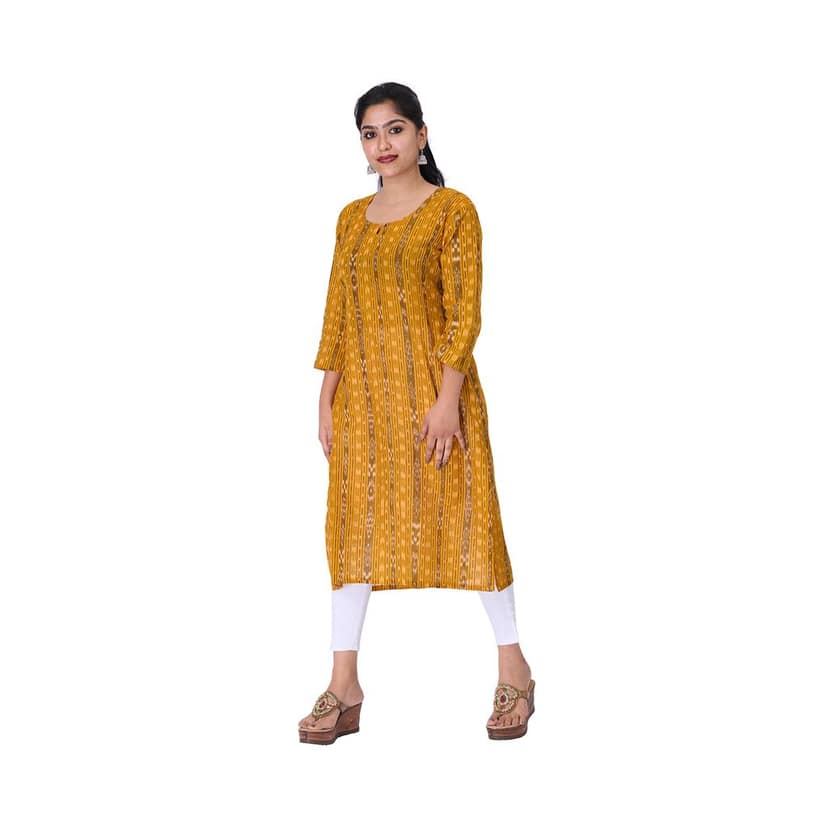GUENDICHA HAAT Sambalpuri Certified Handloom Women's Pure Cotton Kurta