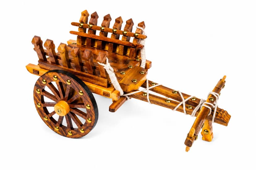 Traditional Ox Cart Decorative Showpiece for Home Decor and Festive Decoration view 2