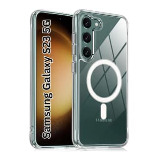 V3Deals Hybrid Ma gsa fe Compatible Back Cover for Samsung Galaxy S23 5G | Anti-Yellow Transparent | N52 Magnet Ring | Shockproof | Camera Protection | Hard PC+TPU Case (Transparent, S23 (Magnetic))