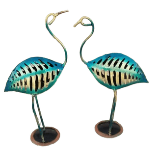 Kiran Handicrafts Graceful Crane Tea Light Holder iron Handcrafted For Living room,Office (Pack of 2 )