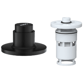UPR-MB-01 Exposed Part Kit Of Forged Metropole WC Flush Valve With Fitting Sleeve With Operating Lever, Round Wall Flange & Cartridge (Matt Black)