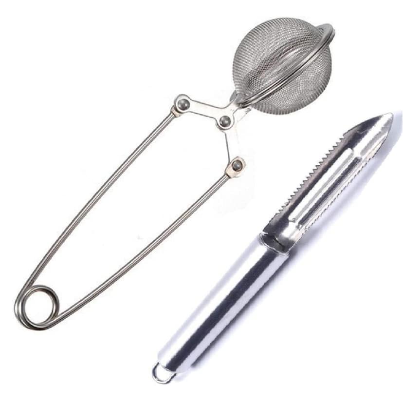 Snowpearl Stainless Steel Tea Infuser & Vegetable Peeler Combo | Mesh Tea Strainer with Fruit & Vegetable Peeler (Set of 2)