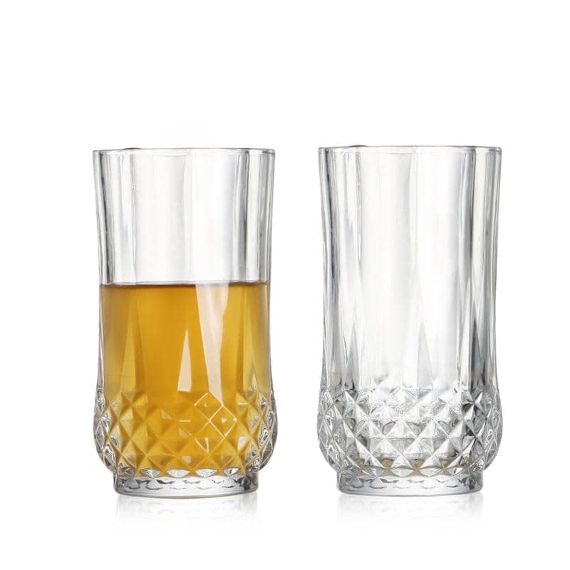 Premium Crystal Juice and Water Glasses | 240 ML | Long Elegant Drinking Tumbler | Stylish Round Highball Glass for Cocktails, Mocktail | view 2