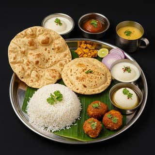 North Indain Thali (Dinner)+rasgulla