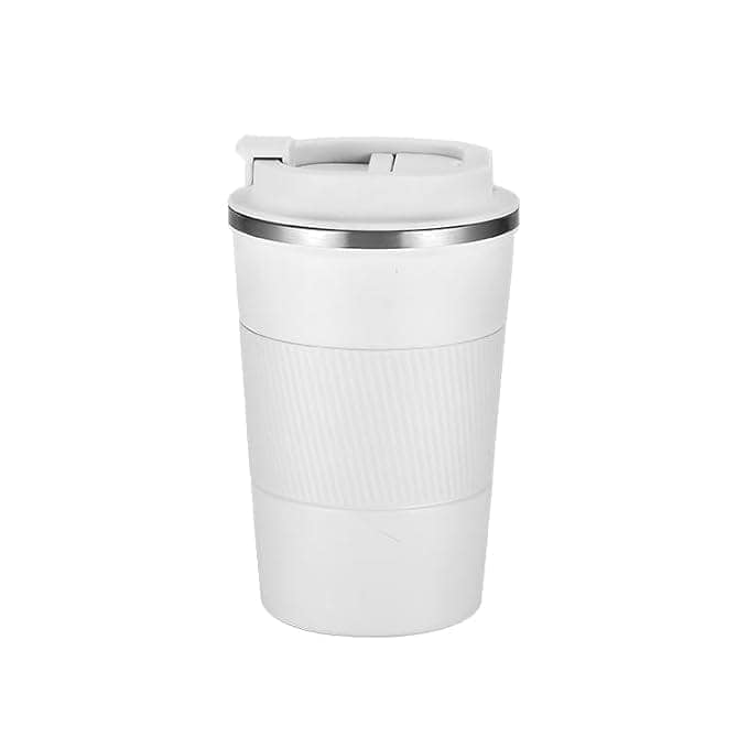 The Bean Co Roasters Coffee Travel Mug | 380 ML | Double Walled Stainless Steel Vacuum Insulated (White)