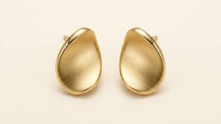 Brushed Gold Pebble Studs | Gold-Tone Anti-Tarnish Imitation Jewellery