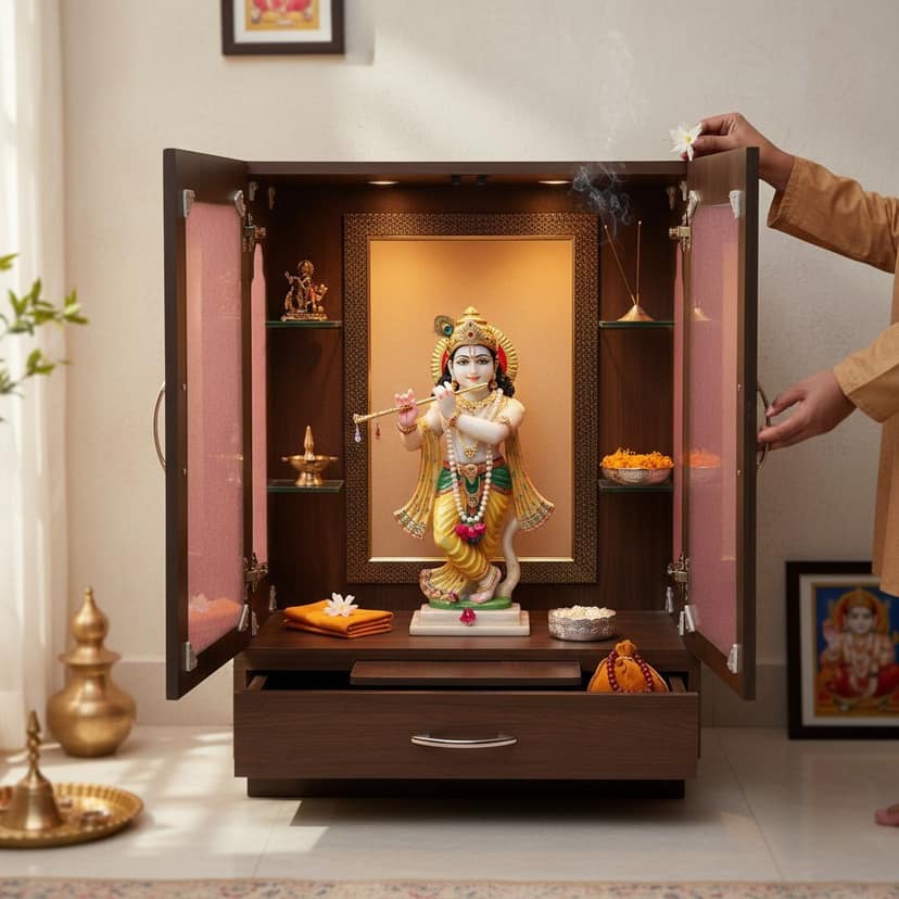 Wooden Handicraft Wall-Hanging Temple-Mandir view 2