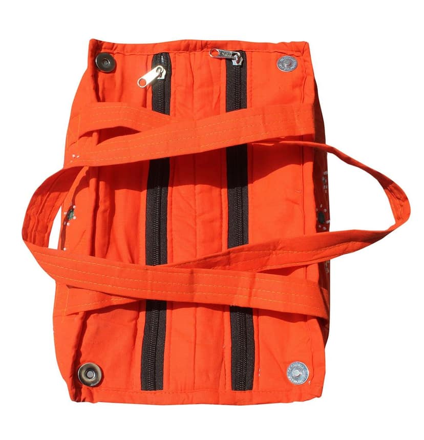 Mandhania Eco Friendly Cotton Mirror Patchwork Shoulder Bag for Women Orange view 2