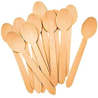 Bio-Degradable Eco Friendly Disposable Wooden Spoon For Home Uses, Party & Events, 95 mm (100 Pcs)