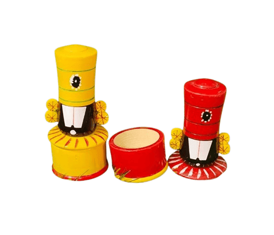 Hand-Painted Wooden Balaji Pasupu Kunkuma Boxes view 2