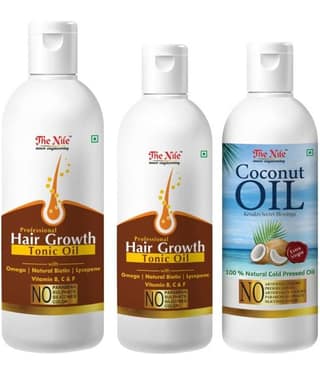 The Nile Hair Tonic 200 Ml + 100 Ml(300 Ml) + Coconut Oil 100 Ml 400 mL Pack of 3
