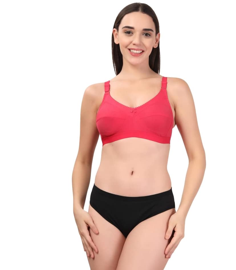 ADORNSTAR Cotton Pack of 3 Bra and Panty Set Fancy Lingerie, Non-Padded, Non-Wired, Daily & Honeymoon Wear