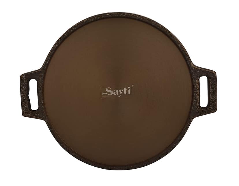 Sayti RK Pre-Seasoned Cast Iron Tawa for Dosa| Induction Friendly |30cm/12Inches | Nonstick, Pre-Seasoned Tawa, 100% Pure & Toxin-Free, No Chemical Coating, Black