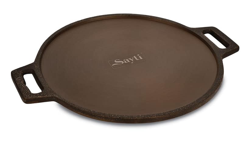 Sayti RK Pre-Seasoned Cast Iron Tawa for Dosa| Induction Friendly |30cm/12Inches | Nonstick, Pre-Seasoned Tawa, 100% Pure & Toxin-Free, No Chemical Coating, Black view 2