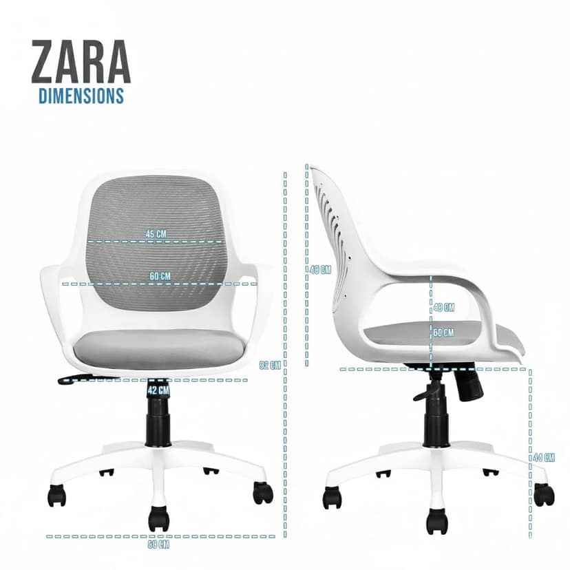 ROSE Zaria Mesh Mid-Back Ergonomic Office Chair view 2