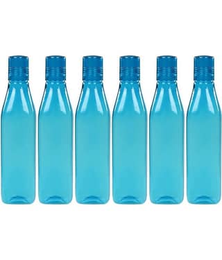 PearlPet Congo-1000ML-BLUE-6PCS Blue Plastic Water Bottle 1000 mL ( Set of 6 )