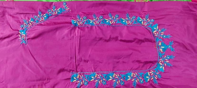 Embroidered Pink Georgette Saree With Blouse Piece view 2