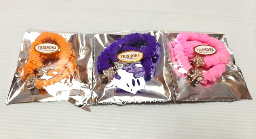 Orange Star Embellished Hair Ties - Stylish & Chic Hair Accessories view 2
