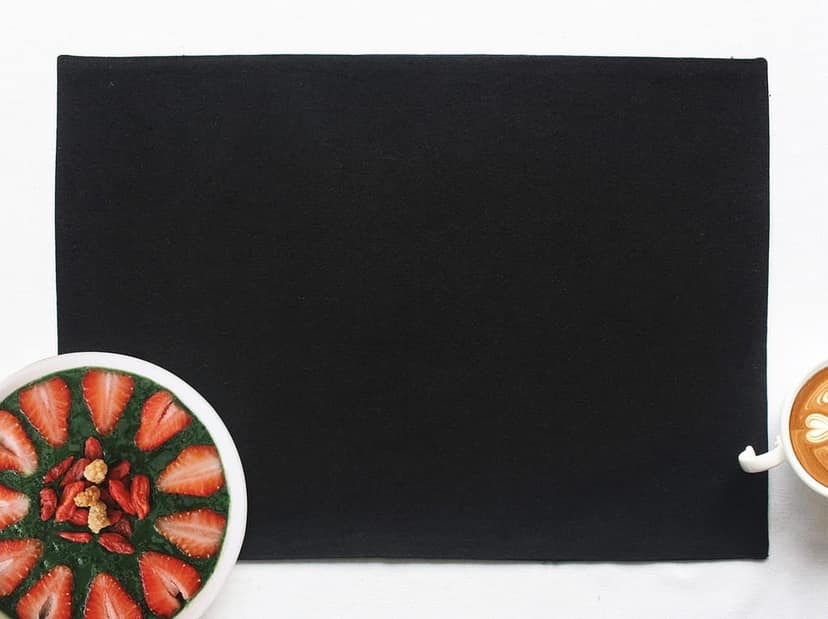 Airwill, Cotton Plain Pattern Dining Table Placemats, 33x48cms (Black) - Pack of 4 pcs