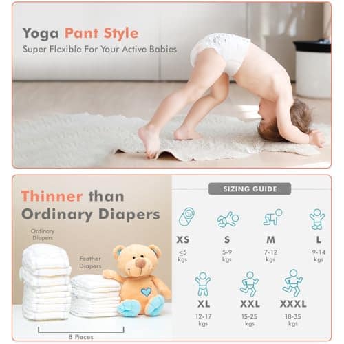 R for Rabbit Pant Style Feather Diaper XXXL Size for Baby 18+ kgs 48 Units (24 Count, Combo Pack of 2) R for Rabbit Pant Style Feather Diaper XXXL Size for Baby 18+ kgs 48 Units (24 Count, Combo Pack of 2) - White / XXXL Size - 48 Pack view 2