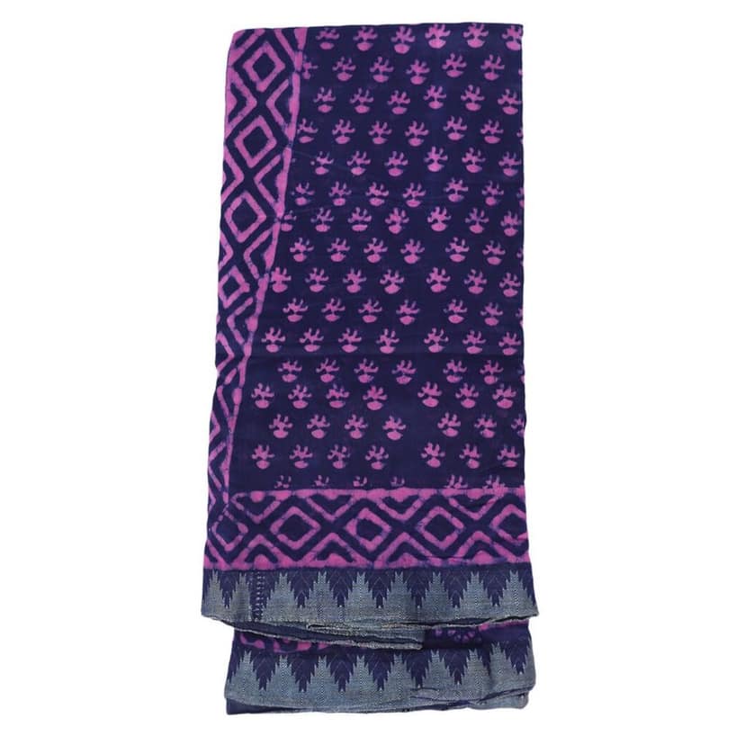 HANDLOOM CHANDERI PRINTED SAREE WITH BLOUSE (SKU - 1SCZ04011120 SAREE- 21)