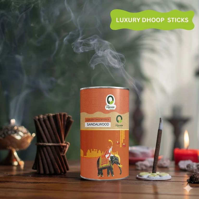 Prime Orgoveda Sandalwood Dhoop Sticks | 100% Natural, Charcoal-Free | Long-Lasting Divine Aroma for Prayer, Pooja, Meditation & Relaxation | Handcrafted Premium Dhoop (Pack of 40 Sticks) view 2