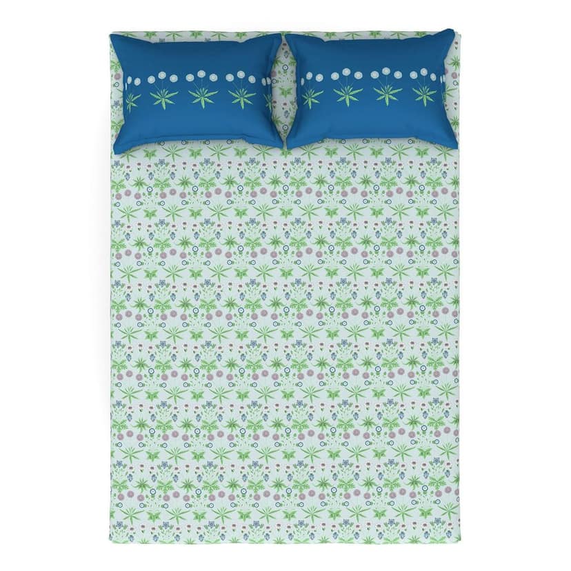 Trident Carnival Queen Bedsheet Set, 144 Thread Carnival Gifting Set, 100% Cotton, Superior Softness, Oeko-Tex Certified view 2