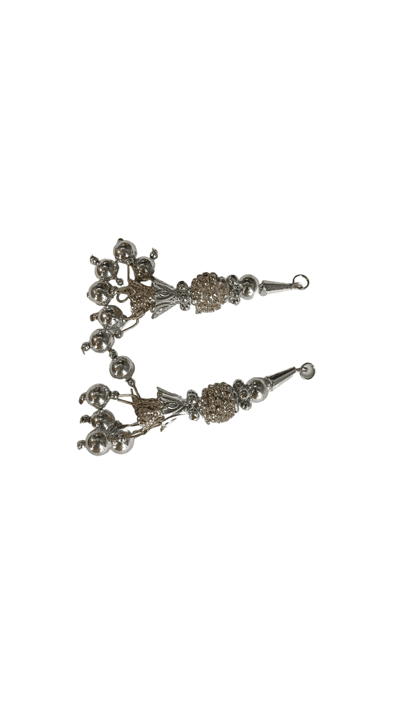 Silver color Blouse Tassel with Golden Embroidery