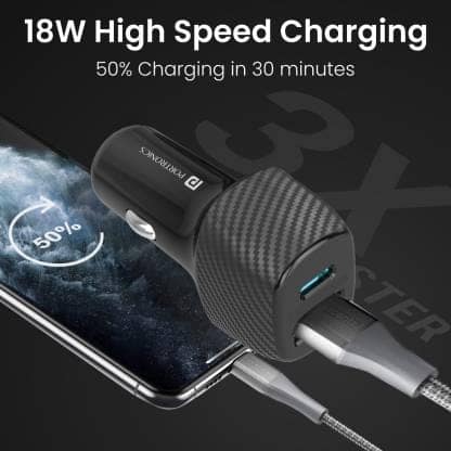 Portronics 51 W Turbo Car Charger (Black) view 2