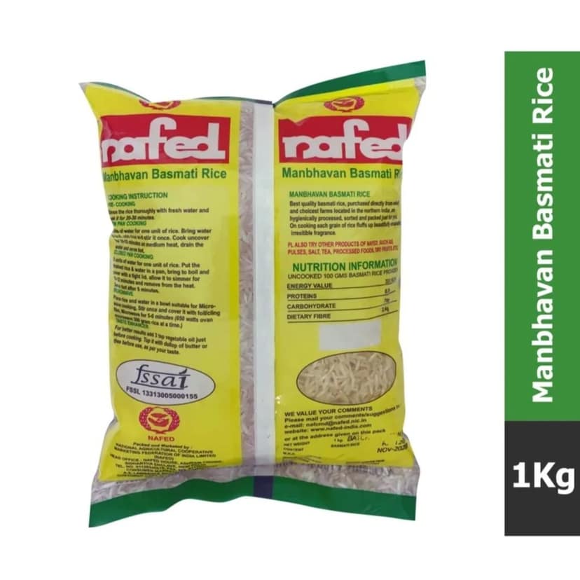 Nafed Manbhavan Basmati Rice - 1 Kg view 2