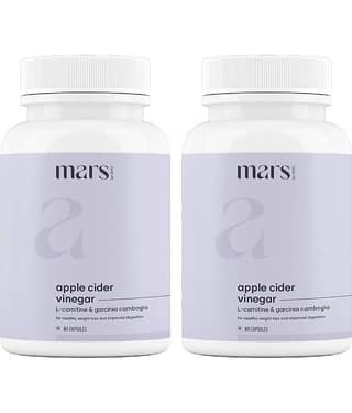 Mars by GHC Apple Cider Vinegar, Garcinia, Guggul | Plant-based Natural Weight Loss Supplement (Pack of 2)