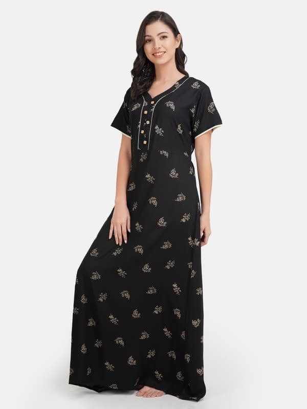 KOI SLEEPWEAR Rayon Nightgown with Flower-Print view 2