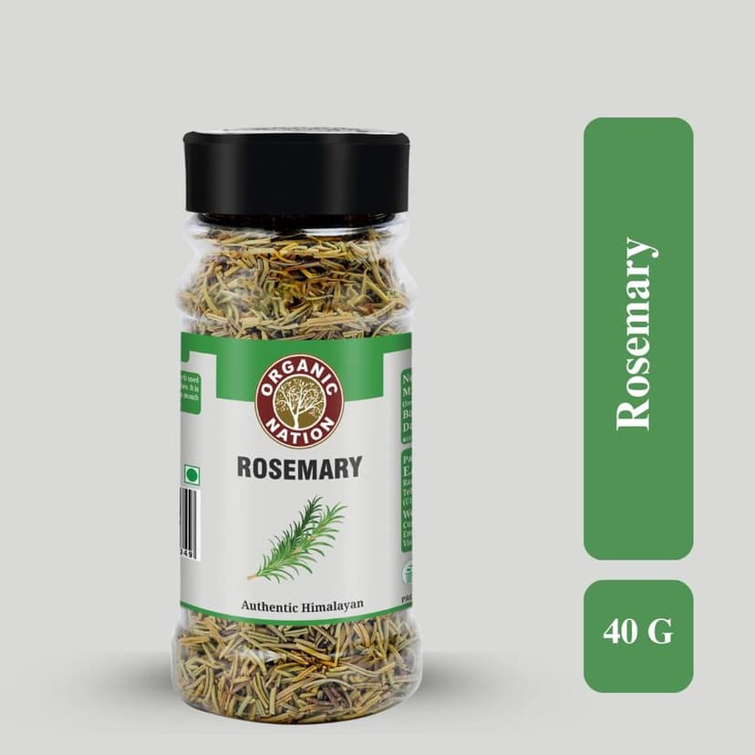 Organic Nation Rosemary 40g (Pack of 2) | Premium Dried Rosemary Leaves | Natural Aromatic Herb | Ideal for Roasting, Baking, Soups & Mediterranean Cooking view 2