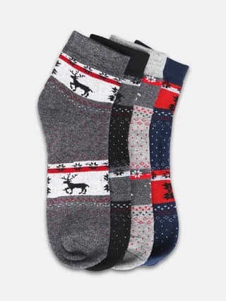 Kolor Fusion Men's Above Ankle Length Cotton Cushioned Terry Socks (Pack of 4)