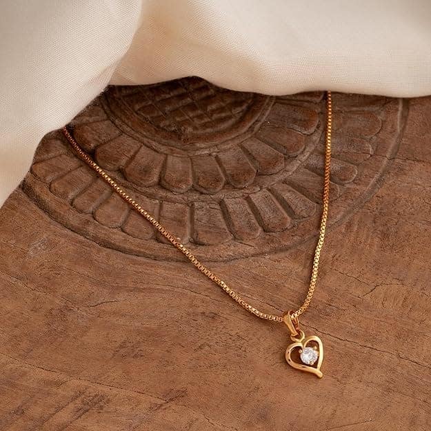 Radha's Creations Short necklace with pendant one gram gold for women and girls view 2